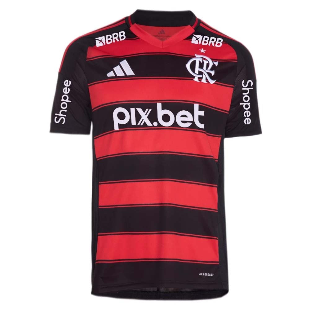 Manto Flamengo Jogo 1 Adidas 2025 – Com Kit Patrocínio – De Arrascaeta 10